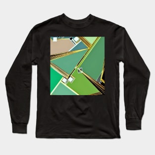 GREEN ART DECO GEOMETRIC MOD DESIGN Long Sleeve T-Shirt